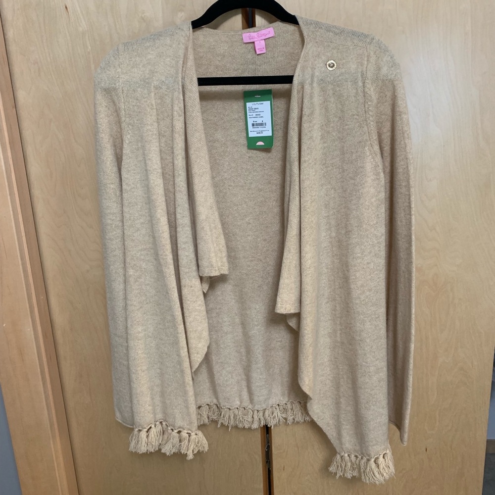 NWT Lilly Pulitzer Alina Cashmere Cardigan Camel S